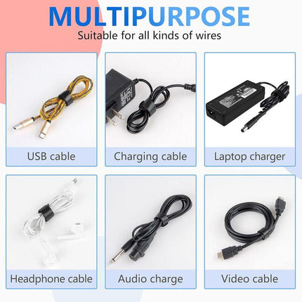 60 Pack Black Reusable Cable Ties Adjustable Hook And Loop Cable Management For Pc Cable Organizer Tv Office.