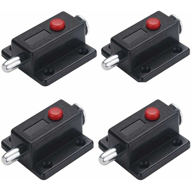 4 pcs Spring Window Cabinet Knob Automatic Door Latch Lock Furniture Cabinet Drawer Door Lock With Spring Knob.
