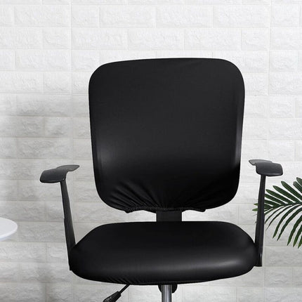 Pu Office Chair Cover Removable Stretch Armchair Cover Swivel Chair Protector Waterproof Oilproof For Banquet Home,.