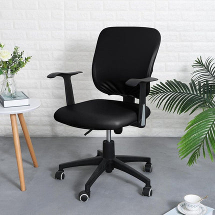 Pu Office Chair Cover Removable Stretch Armchair Cover Swivel Chair Protector Waterproof Oilproof For Banquet Home,.