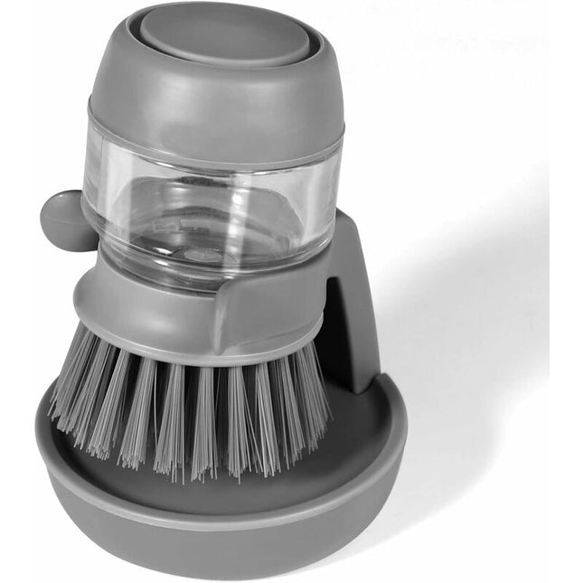 Soap Dispensing Dish Brush, Kitchen Hand Brush For Cleaning Dishes, Pots, Pans And Sinks -- Gray V014Dcbgre One Size.