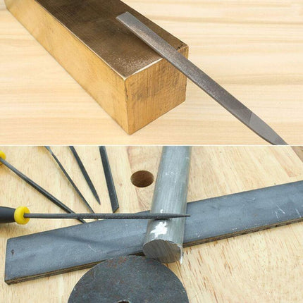 6 pcs File Set, 5.5 Inch Needle Files, 3Mm Diameter Carbon Steel File Kit With Handle, Suitable For Metal, Wood, Glass,.
