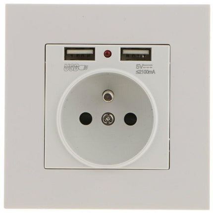 Sharplace Wall Socket, Wall Socket, Dual Usb 5V/2100Ma, 2 Port Usb Socket Convenient And Easy To Manage.