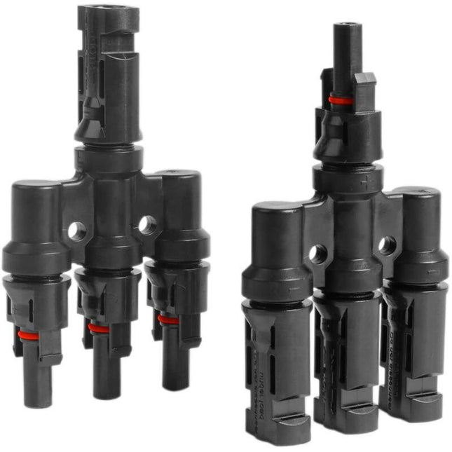 1 Pair Pv T Branch Connectors Type Solar Panel Connector Photovoltaic 3 Branch Solar Panel Cable Connector.