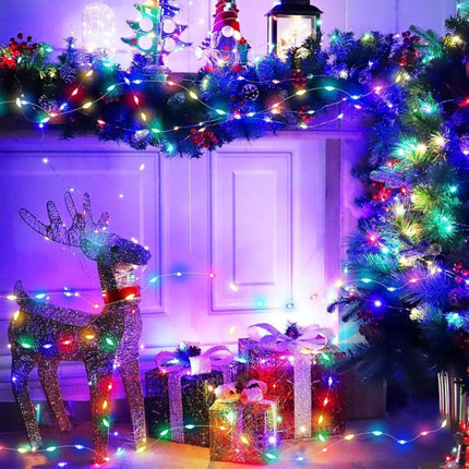 Christmas Fairy Lights LED Multicolor String Lights 2 Pack 10M 100 LEDs Battery Operated String Lights For Bedroom.