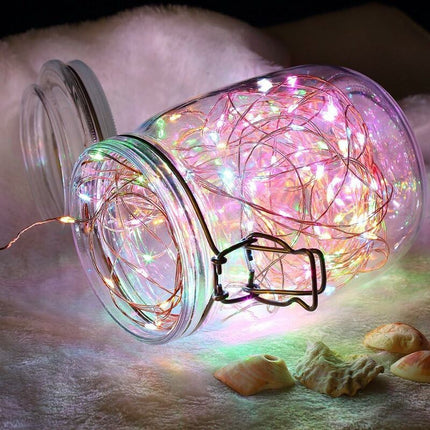 Christmas Fairy Lights LED Multicolor String Lights 2 Pack 10M 100 LEDs Battery Operated String Lights For Bedroom.