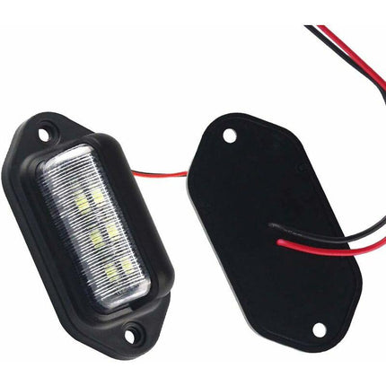Universal 6LED LED License Plate Light Door Step Light For Trailer Rv Truck 2 Pack.