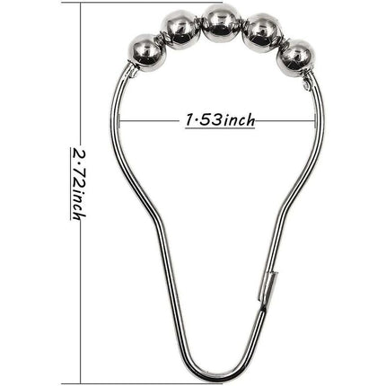 Stainless Steel Shower Rings, 12 Pieces Shower Curtain Hooks Small S Hooks For Bathroom Shower ROd (Silver).