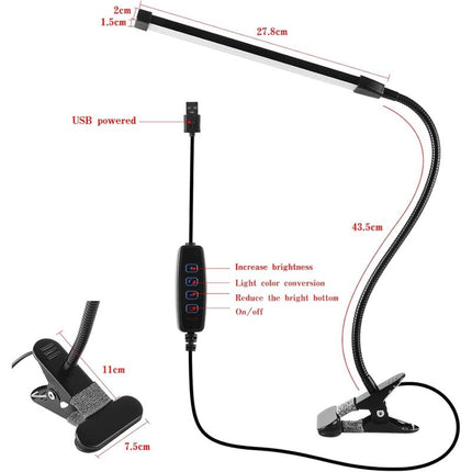 8W Dimmable Usb Desk Lamp With 3 Modes (Cool/Warm/Natural) 10 Brightness Levels LED Desk Lamp For Office, Education,.