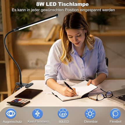8W Dimmable Usb Desk Lamp With 3 Modes (Cool/Warm/Natural) 10 Brightness Levels LED Desk Lamp For Office, Education,.