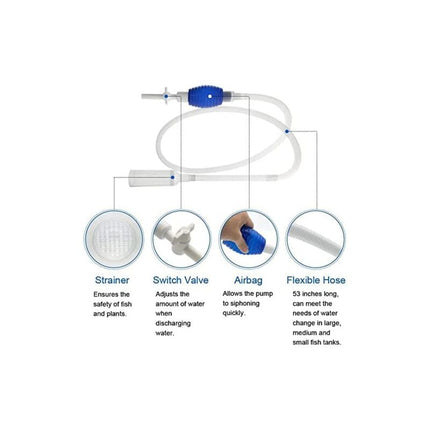 Aquarium Cleaning Kit - 5 In 1 Algae Scraper And Aquarium Gravel Cleaner - Hand Siphon Pump To Drain And Replace Your.