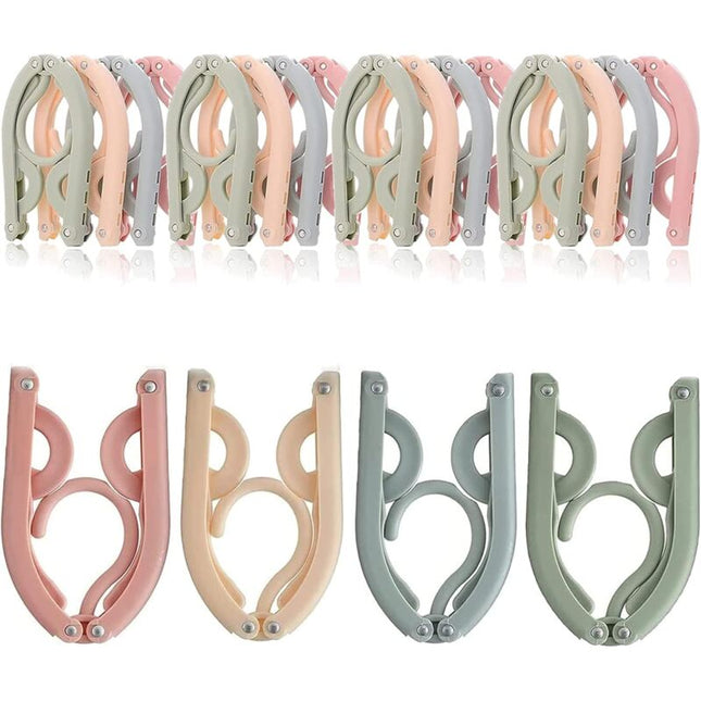 12 Pack Portable Foldable Plastic Travel Hangers Space Saving With Non-Slip Multi-Functional Travel Accessories For.