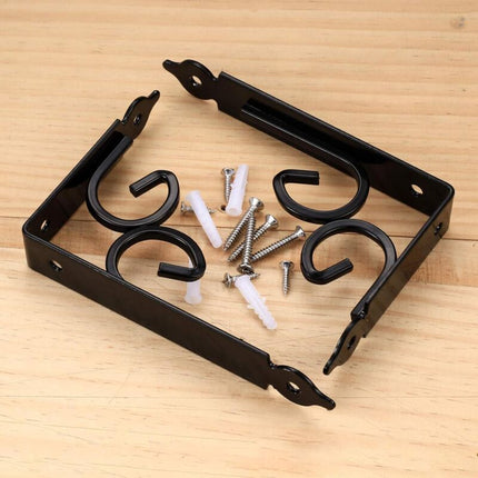 2 pcs Wall Shelf Brackets, 90 Degree Triangle Shelf Brackets, Metal Angle Bracket For Bookshelf, Kitchen - Black.