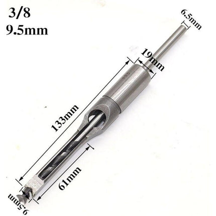 4 pcs Chisel Set Square Hole Drill Bits, Steel Hollow Chisel Woodworking Tools Set (1/4-1/2-5/16-3/8 Inch).