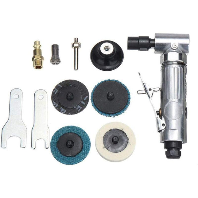Air Die Grinder, 90° Bend Angle Grinder - 1/4" Air Inlet - With 2" Sanding Disc - Pneumatic Sander With Adjustable.