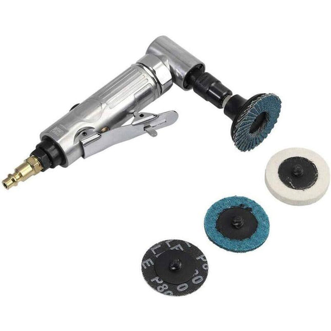 Air Die Grinder, 90° Bend Angle Grinder - 1/4" Air Inlet - With 2" Sanding Disc - Pneumatic Sander With Adjustable.