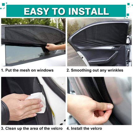 Baby Car Sun Shade, 2 Pieces Car Sun Sock By Blocking Uv Rays By Protecting Car Sun From Children And Pets (Black) (Xl).