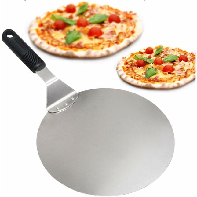 ROund Stainless Steel Pizza Peel With Non-Slip Handle Ideal For Cakes, Pizzas, Pies.