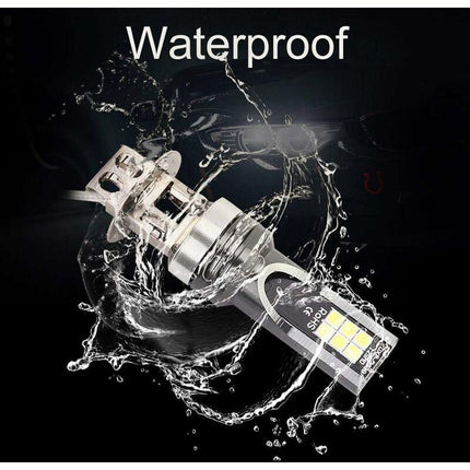 2 pcs LED Headlight Bulb, 2525 12LED Car Vehicle Headlight Replacement For H3 Headlight Bulb Dc12V-24V White 6500K-7500K.