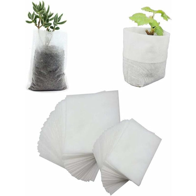 500 pcs Non-Woven Plant Bags, Biodegradable Non-Woven Fabric Plant Bags Seedling Grow Bags For Tomatoes, Flowers,.