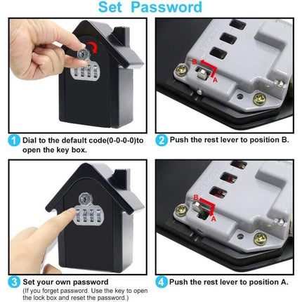 Wall Mounted Key Safe Box With Digital Code & Emergency Keys, Large Key Safe Box Xl Size Outdoor Key Safe For Home,.