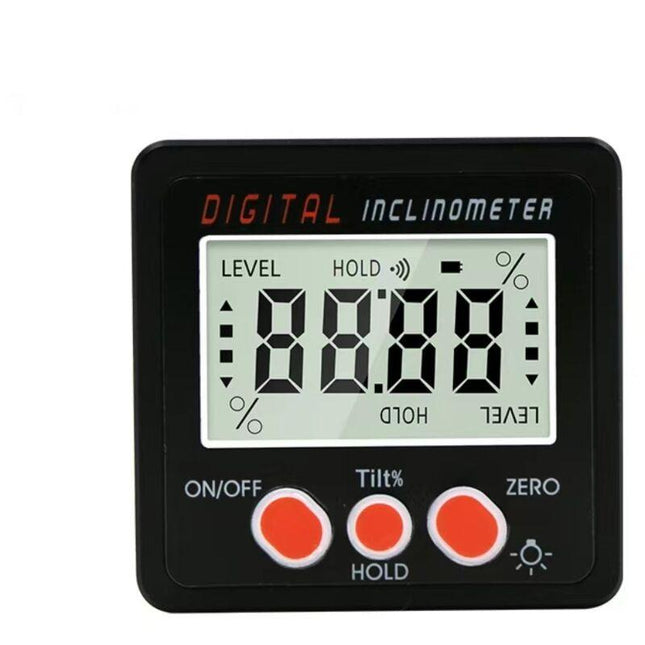 Digital Inclinometer Protractor 4 90° Level Box Angle Finder Backlight Bevel Gauge Magnetic Base Gauge In/Ft Mm/M With.