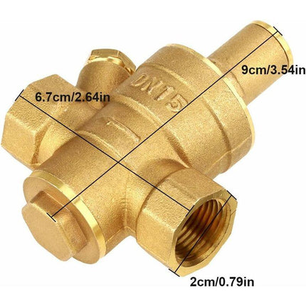 Adjustable Water Pressure Regulator Reducer With Dn15 Brass Measuring Meter.