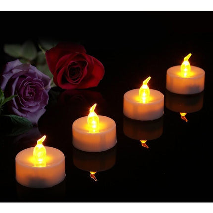 24 LED Flameless Tea Light Candles - Realistic & Bright, Battery Operated - Long Lasting For Wedding, Holiday, Party.