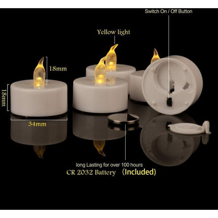 24 LED Flameless Tea Light Candles - Realistic & Bright, Battery Operated - Long Lasting For Wedding, Holiday, Party.