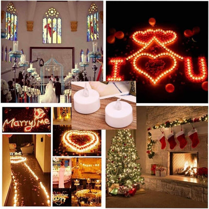 24 LED Flameless Tea Light Candles - Realistic & Bright, Battery Operated - Long Lasting For Wedding, Holiday, Party.