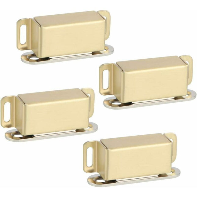 Magnetic Door Catches For Drawers Or Cabinets Door Closure, Stainless Steel Gold Finish, 4 pcs, Ecat001G-4P-Fr.