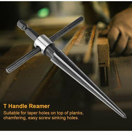 Hand Reamer, Bridge Pin Hole T-Shaped Tapered Hexagonal Handle Drilling Tool.