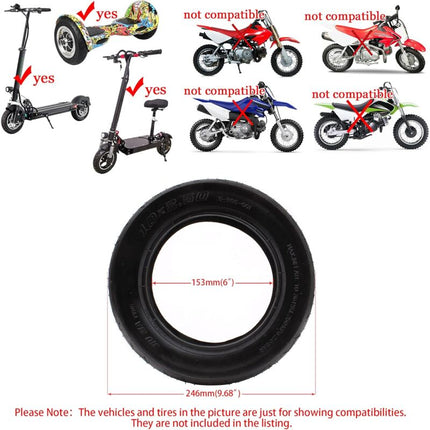 2 Pack Inner Tube 10X2.50 10" Replacement For 10 Inch Smart Self Balancing Electric Scooter For 36V 48V 400W 500W 800W.