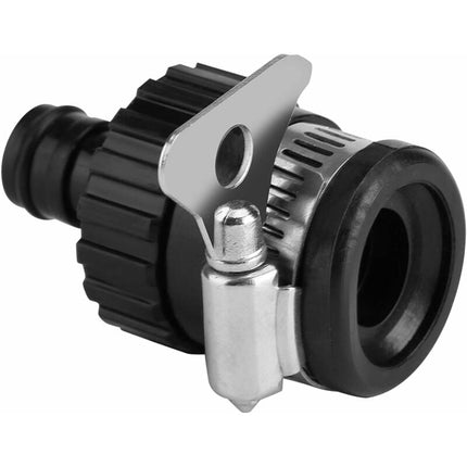 Universal Water Tap Hose Connector For Car Wash Garden Hose Quick Connector Tap Adapter Diameter Less Than 16Mm (Black).