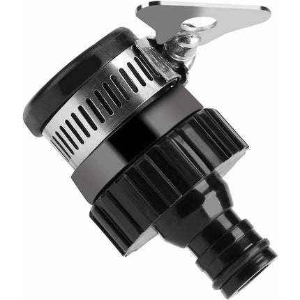Universal Water Tap Hose Connector For Car Wash Garden Hose Quick Connector Tap Adapter Diameter Less Than 16Mm (Black).