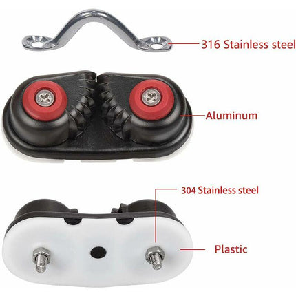 ROpe Cleats, Ball Bearing Quick Entry Cam Cleats For Line Sizes Up To 5/8 Inch, Dinghy Accessories.