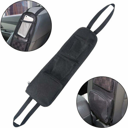 Seat Side Organizer, Storage Bag, Phone Holder, Mesh Pocket For All Front Passenger Car Seats For Cars, Trucks.