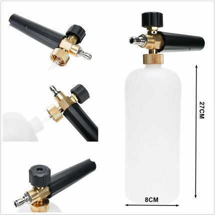 Car Foam Cannon, 1L Foam Lance For High Pressure Washer, Brass Parts, Adjustable Concentration, Adjustable Spray Range.