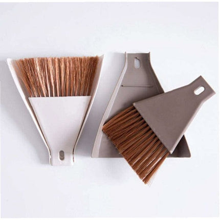 1Set Mini Dustpan Brush Sets, Cleaning Brush For Table, Desk, Countertop, Keyboard, Car, Camping (Beige).