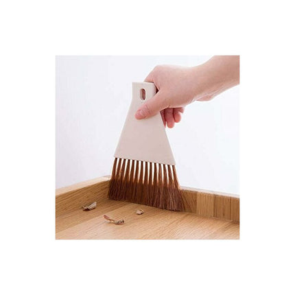 1Set Mini Dustpan Brush Sets, Cleaning Brush For Table, Desk, Countertop, Keyboard, Car, Camping (Beige).
