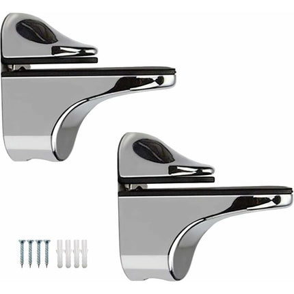 2-Piece Adjustable Glass Shelf Bracket, Support For 5-22Mm Thickness Wood/Glass Shelves.