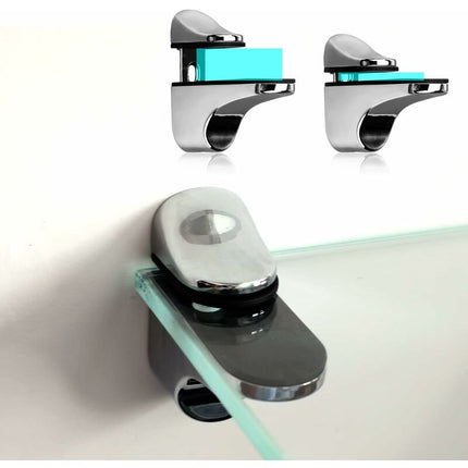 2-Piece Adjustable Glass Shelf Bracket, Support For 5-22Mm Thickness Wood/Glass Shelves.