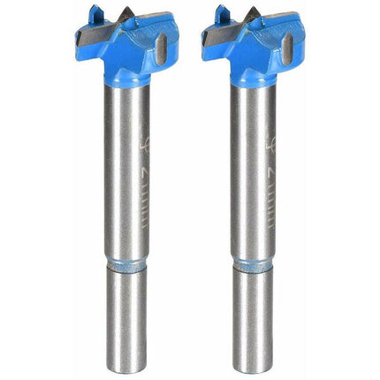 Wood ROuter Bit Reamer Drilling Bit 21Mm Dia. Carbide Alloy Steel Tipped ROund Shank Cutter For Woodworking Blue 2 pcs.