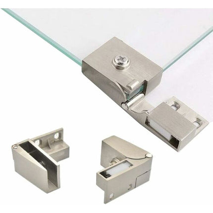 1 Pair Frameless Glass Door Hinges, Side Recessed Glass Cabinets, Shower Door Hinges, Furniture Glass Cabinet And Door.