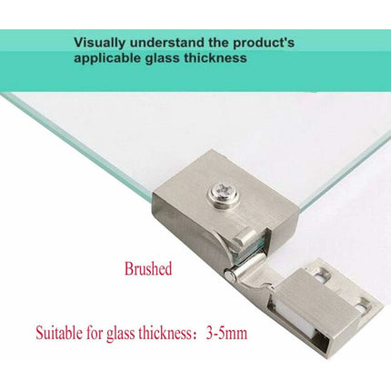 1 Pair Frameless Glass Door Hinges, Side Recessed Glass Cabinets, Shower Door Hinges, Furniture Glass Cabinet And Door.