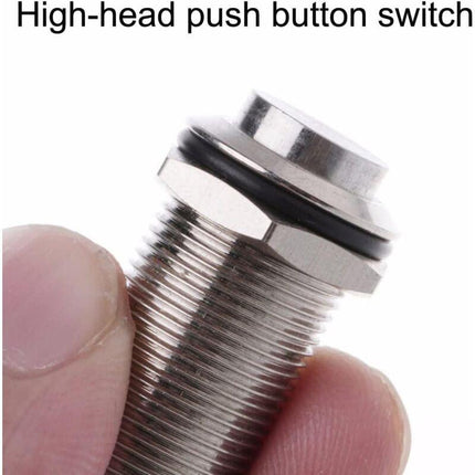 4 pcs 12Mm 3A 12V/24V/125V/250V Ac Self-Locking Waterproof Push Button Switch Nickel Plated Copper On Off Push Button.