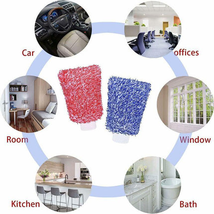Car Wash Gloves 2 Pieces, Microfiber Wash Mitt, Chenille Super Absorbent Cleaning Gloves For Cleaning, Kitchen And Car.