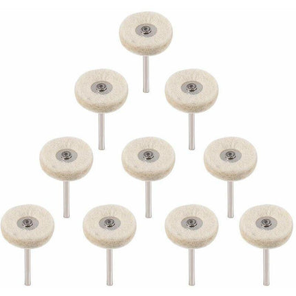 10 pcs Polishing Wheel 25Mm Wool Felt Buffing Wheels Drill Grinder Wheels Brushes ROtary Tool With Handle.