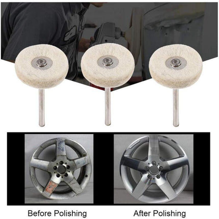 10 pcs Polishing Wheel 25Mm Wool Felt Buffing Wheels Drill Grinder Wheels Brushes ROtary Tool With Handle.