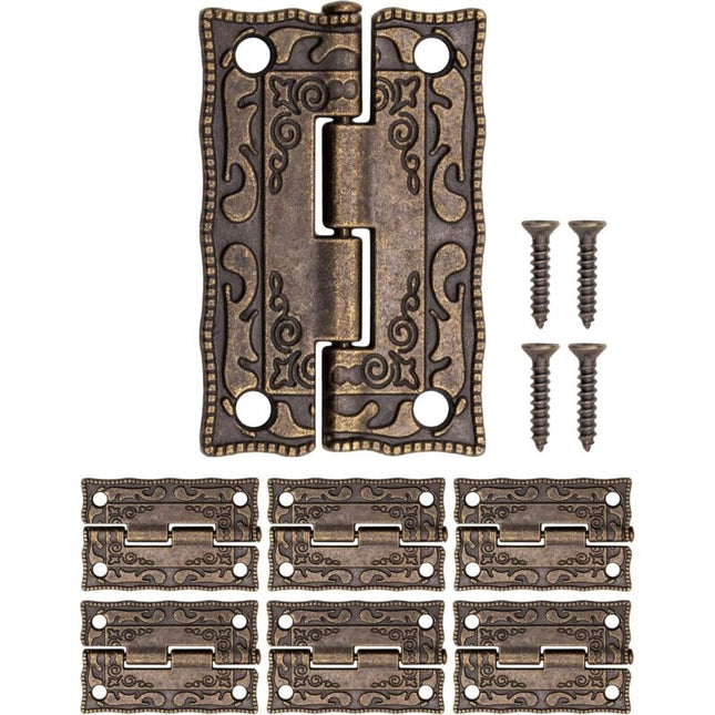 6 pcs Mini Metal Hinges Vintage Style 36 X 23Mm.